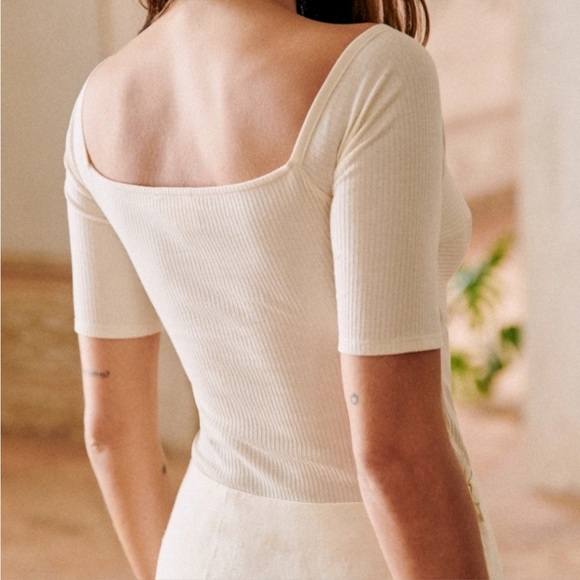 Sezane Caro Top in Cream Size S - Picture 3 of 11